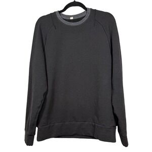 LULULEMON Men's Crew Neck Sweatshirt, Charcoal with Lighter Gray Neckline Size M